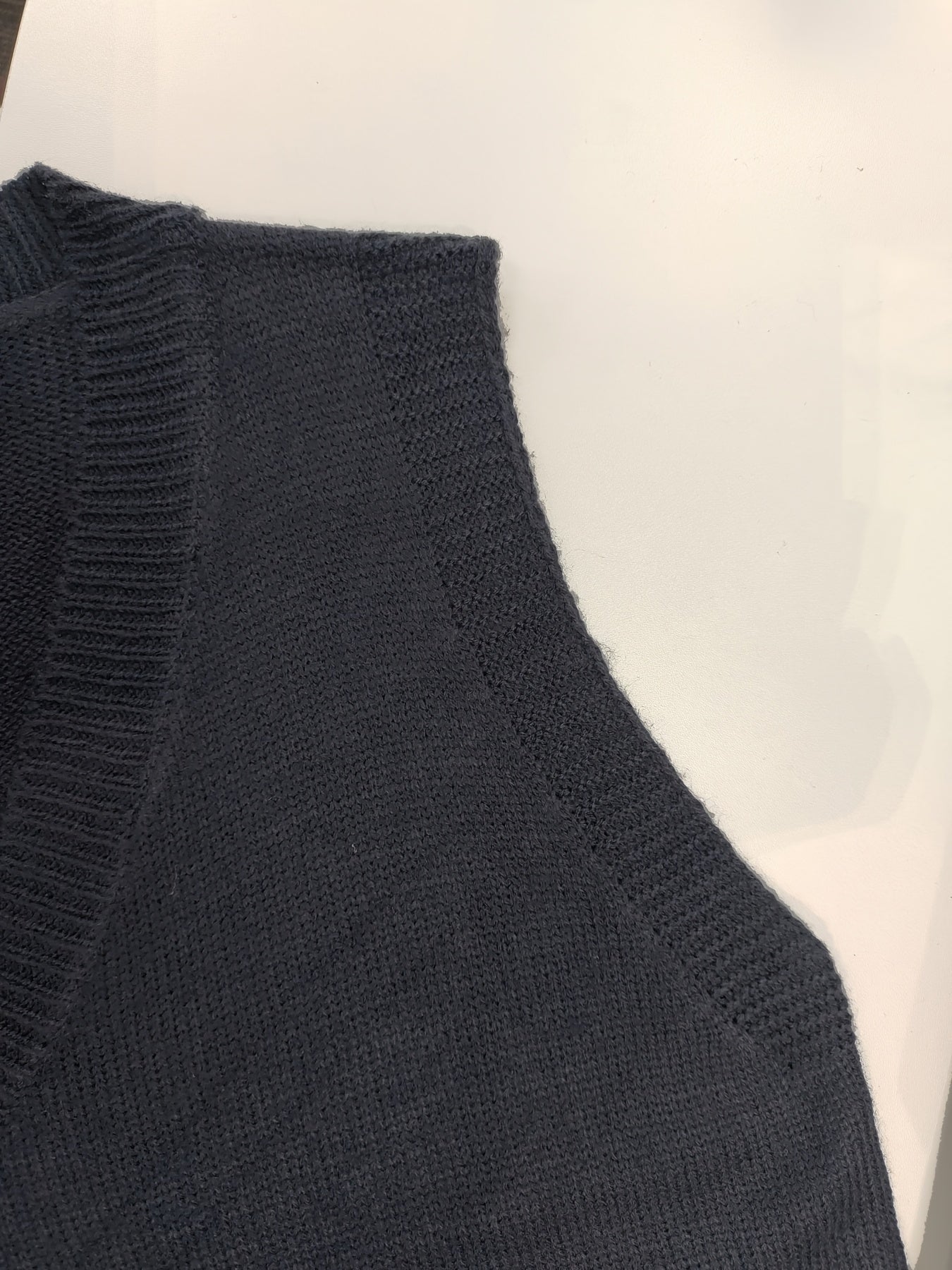 Comfortable Dark Blue Sweater Vest for Women with V Neck Sleeveless Relaxed Oversized Knit Style