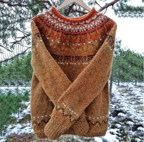 Freya | Women's Icelandic Crew Neck Long Sleeve Sweater