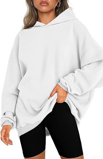 Comfortable Oversized Fleece Hoodie for Women with Hood Long Sleeve Drop Shoulder Relaxed Style