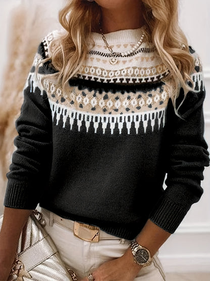 New Fashion Autumn And Winter Casual Round Neck Long Sleeve Pullover Sweater