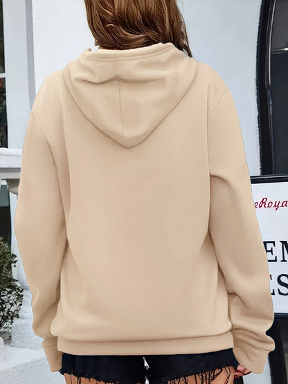 Comfortable Fleece Hoodie for Women with Drawstring Hood Long Sleeve Kangaroo Pocket Oversized Style
