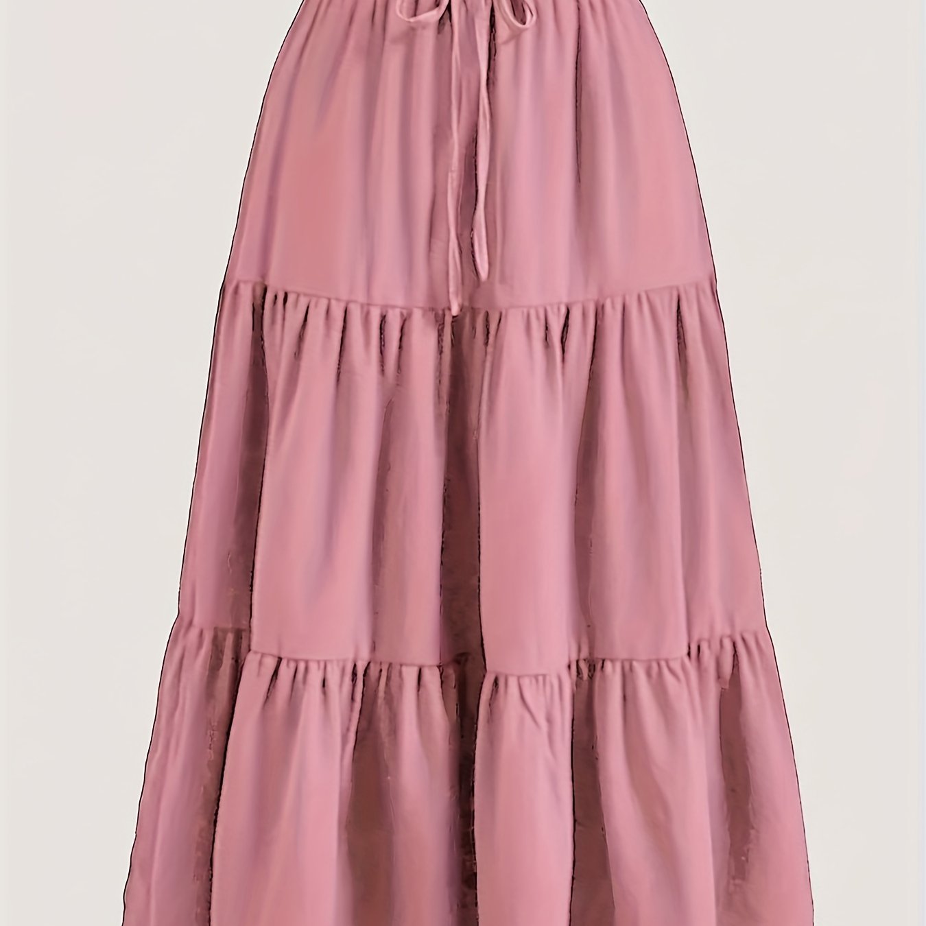 Effortless Tiered Maxi Skirt for Women with Paperbag Waist Drawstring Flowing Boho Style