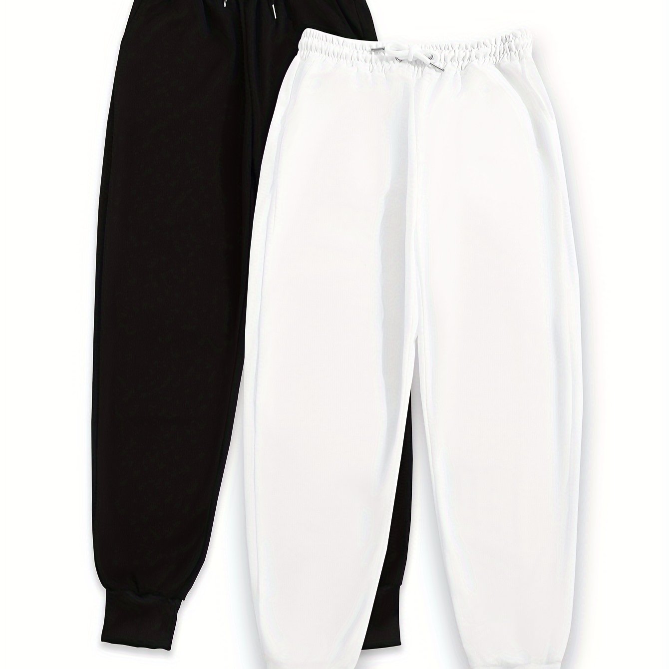 2pcs Women's Casual Jogging Pants - Soft and Comfortable Drawstring Waistband Sport Pants