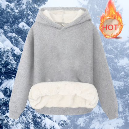 Comfortable Sherpa Fleece Hoodie for Women with Hooded Long Sleeve Warm Relaxed Oversized Style