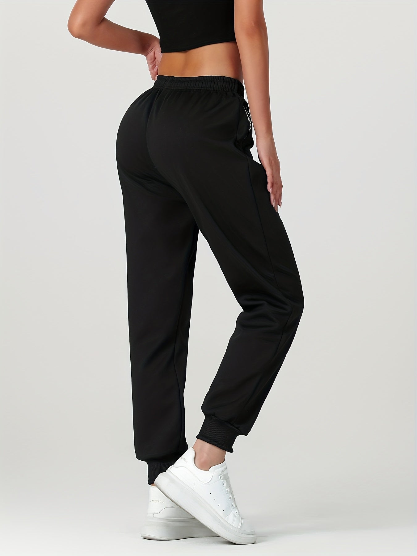 1pc of Autumn/winter Women's Long Pants, -lined Warm Casual Sweatpants for Women, Featuring an Elastic Drawstring Waist, Angled High Quality Zippered Pockets, and Windproof Thermal Cuffed Pants, Suitable for Daily Winter Wear at Home