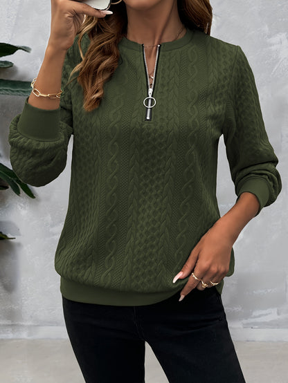 Solid Color Autumn Long Sleeve Warm Casual Daily Commute Niche Women's Sweatshirt