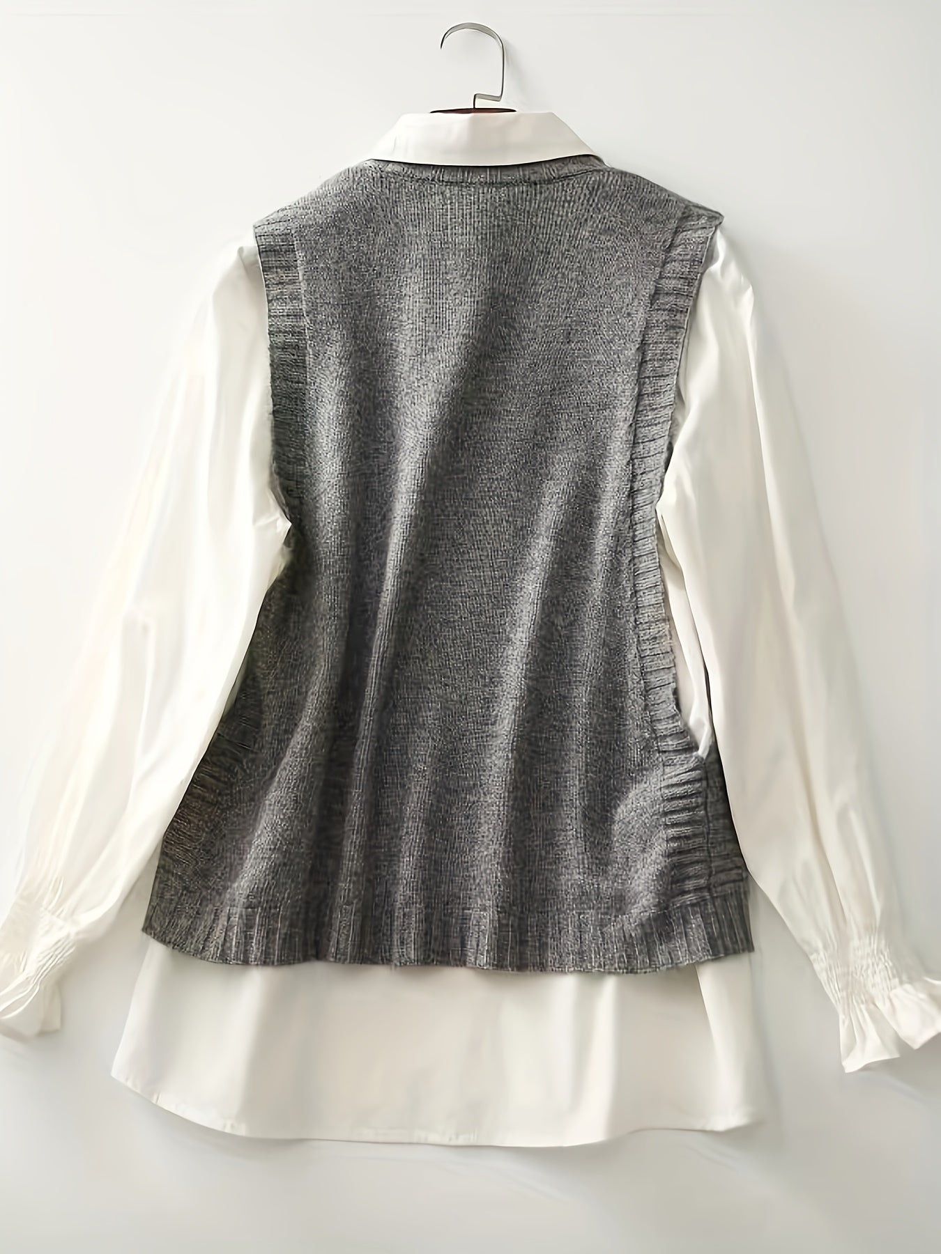 Comfortable Sweater Vest for Women with Round Neck Sleeveless Button Trim Relaxed Oversized Style