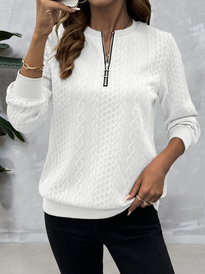 Solid Color Autumn Long Sleeve Warm Casual Daily Commute Niche Women's Sweatshirt