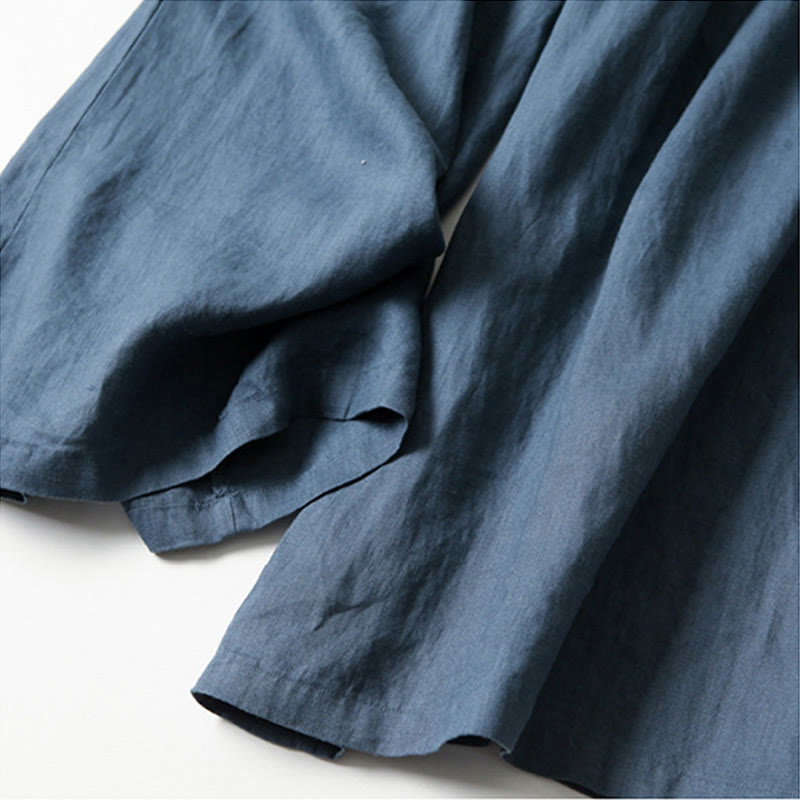 Effortless Linen Wide Leg Pants for Women with High Waist Pleated Relaxed Flowing Casual Style
