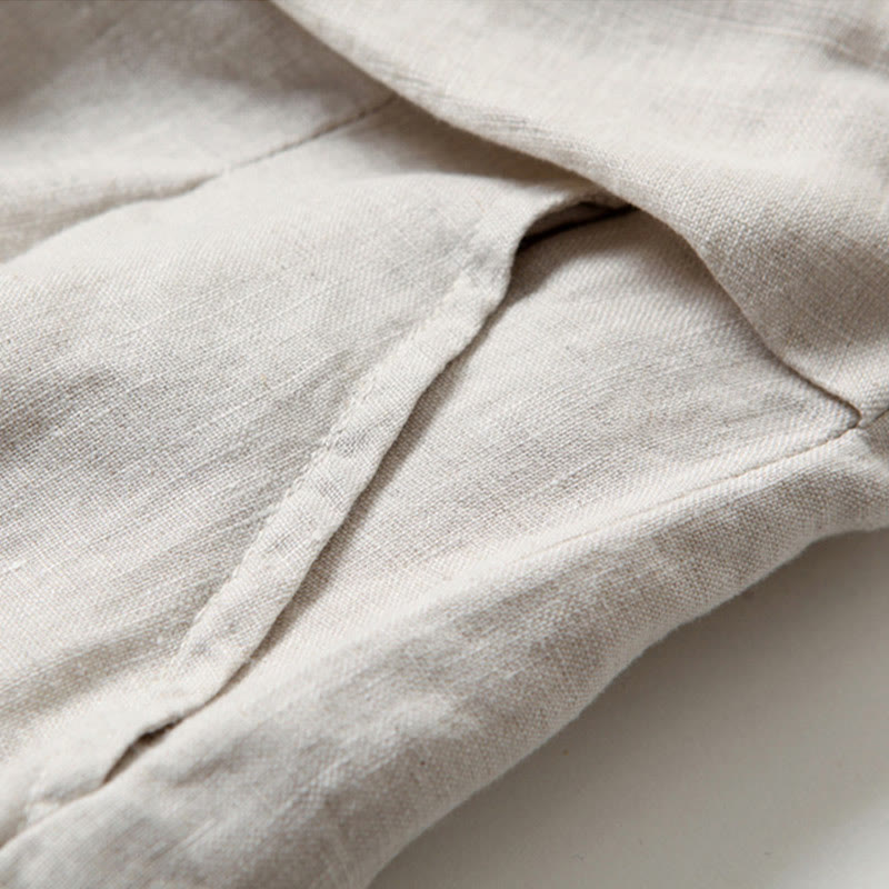 Effortless Linen Wide Leg Pants for Women with High Waist Pleated Relaxed Flowing Casual Style