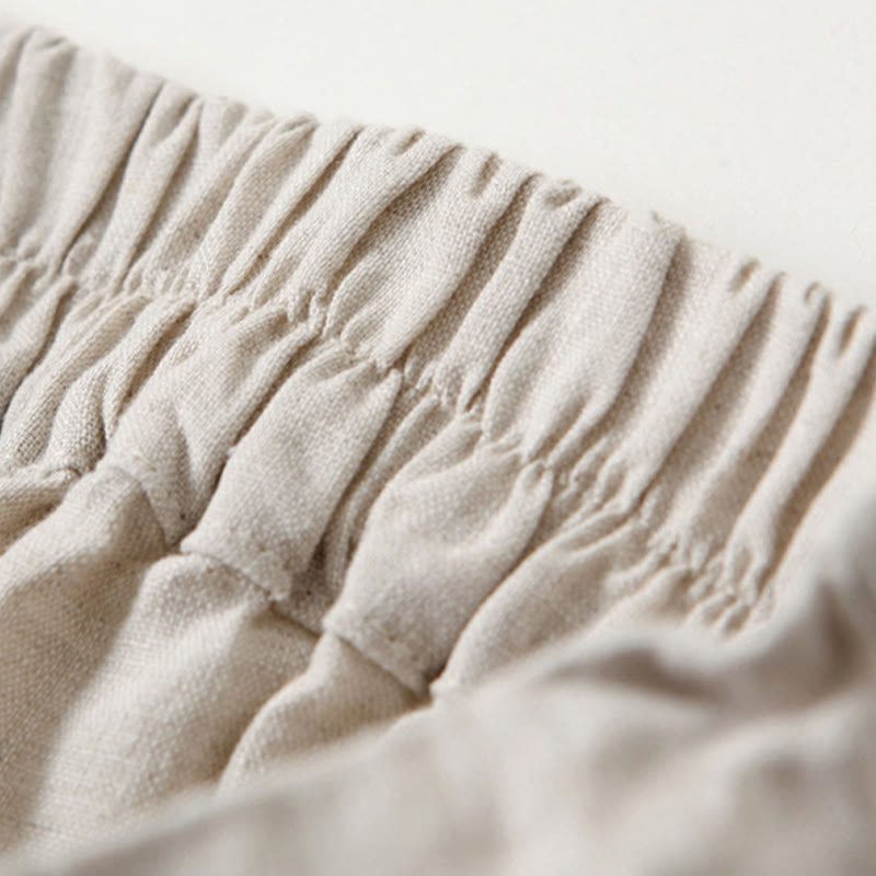 Effortless Linen Wide Leg Pants for Women with High Waist Pleated Relaxed Flowing Casual Style
