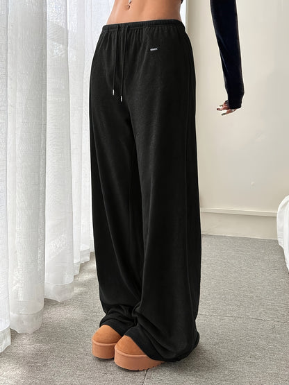 Effortless Wide Leg Pants for Women with Drawstring Waist Relaxed Flowing Casual Style