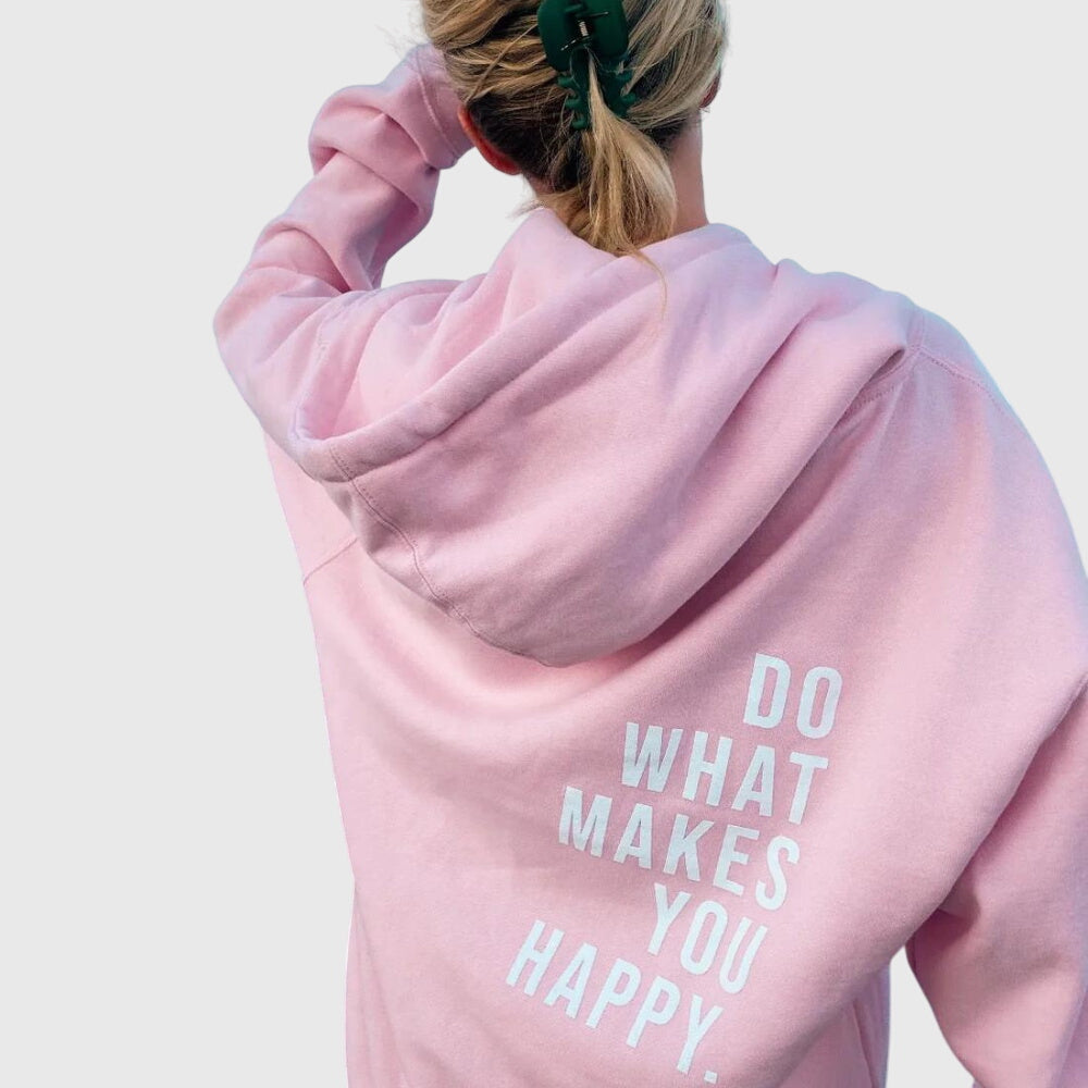 Comfortable Graphic Print Hoodie for Women with Drawstring Hood Long Sleeve Oversized Relaxed Style