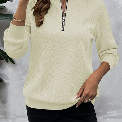 Solid Color Autumn Long Sleeve Warm Casual Daily Commute Niche Women's Sweatshirt
