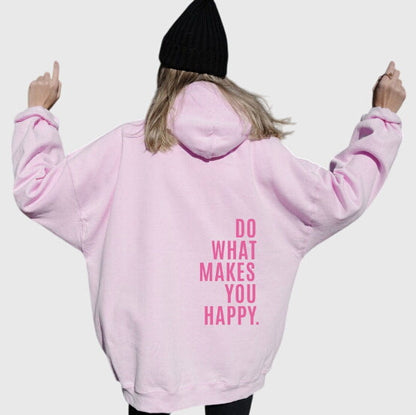 Comfortable Graphic Print Hoodie for Women with Drawstring Hood Long Sleeve Oversized Relaxed Style
