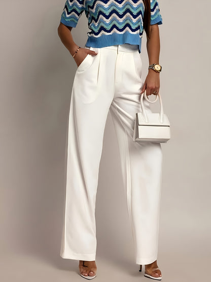 Effortless Wide Leg Pants for Women with High Waisted Pleated Front Tailored Relaxed Style