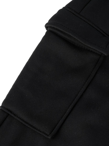 FLS3011WW0 Women's Fleece-Lined Jogger Pants - Loose Fit Cargo-Style with Multiple Pockets, Drawstring Waist, All-Season Casual Athletic Lounge Pants for Women, Jogging Pants, Everyday Comfort Wear, Soft Texture Apparel