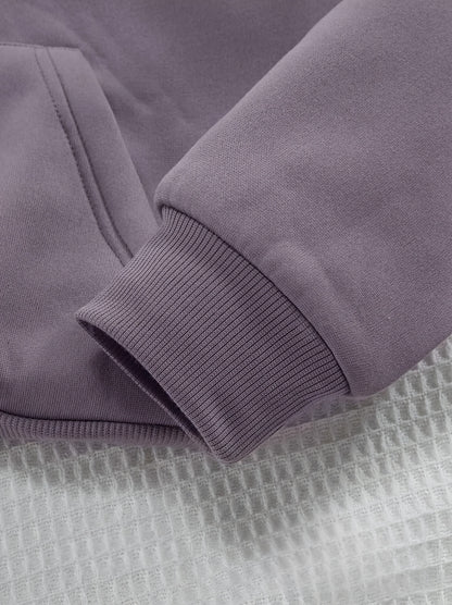 Comfortable Purple Graphic Hoodie for Women with Drawstring Hood Long Sleeve Oversized Relaxed Style