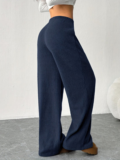 Effortless Corduroy Wide Leg Pants for Women with High Waist Drawstring Relaxed Flowing Casual Style