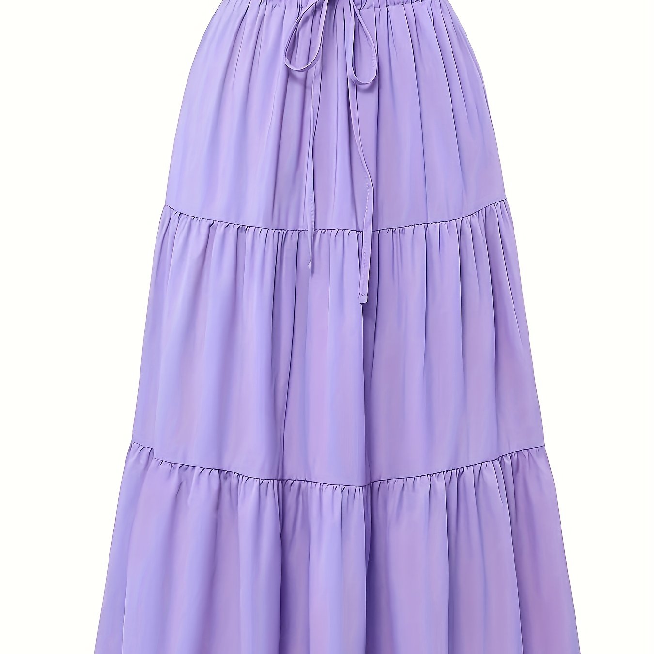 Effortless Tiered Maxi Skirt for Women with Paperbag Waist Drawstring Flowing Boho Style