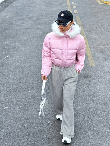 Women's Jogging Pants, Elastic-waistband Wide-leg Casual Pants with Side Pockets, Light Gray Athletic Sweatpants, Suitable for Daily and Formal Wear, Machine-washable Non-sheer Fabric, Joggers, Comfortable Clothing, Medium Stretch