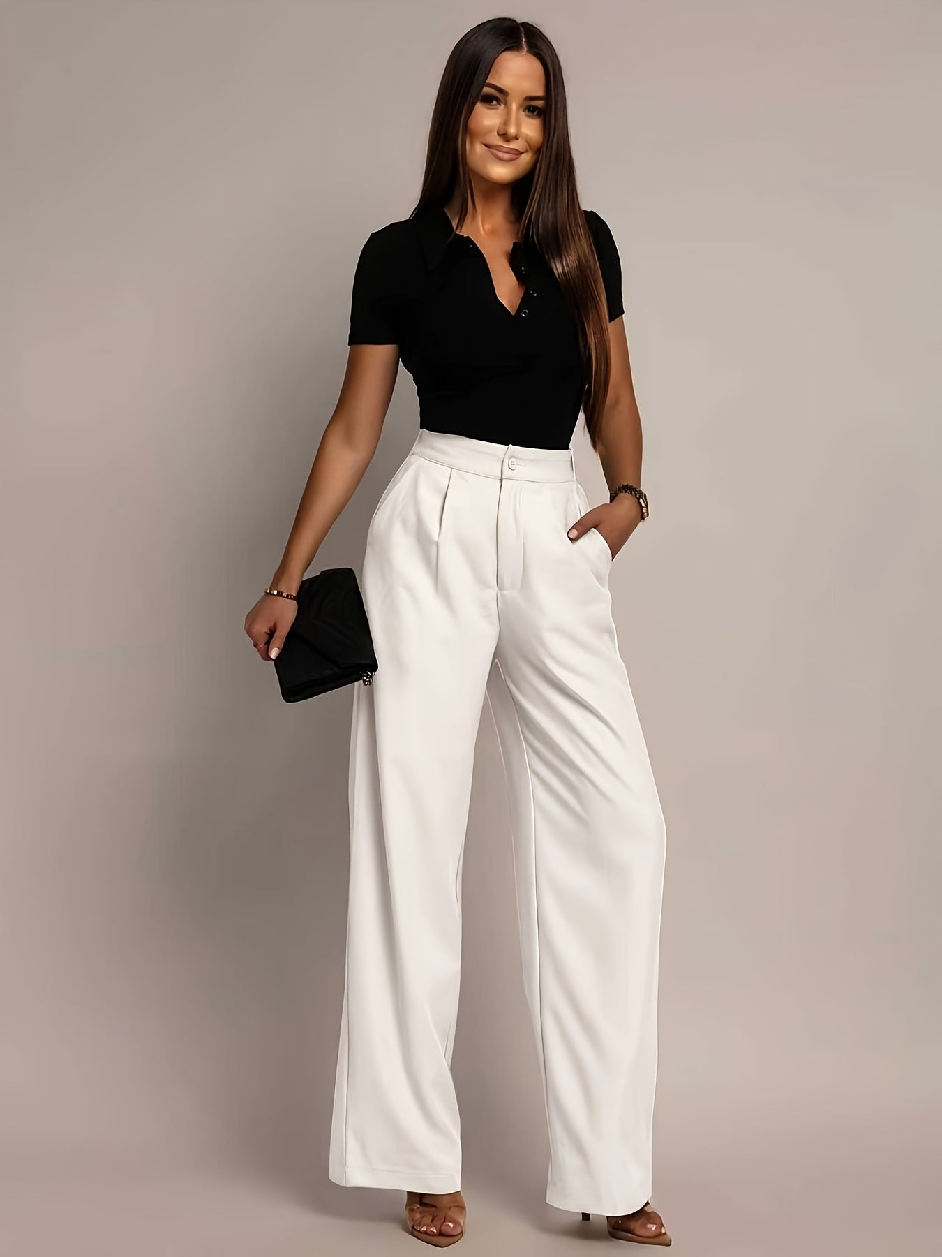 Effortless Wide Leg Pants for Women with High Waisted Pleated Front Tailored Relaxed Style