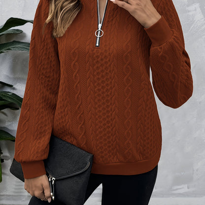 Solid Color Autumn Long Sleeve Warm Casual Daily Commute Niche Women's Sweatshirt