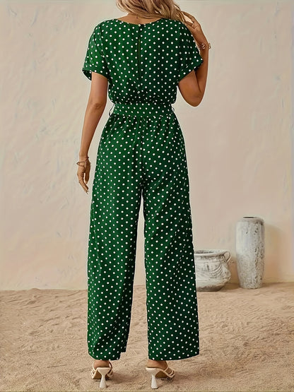 Elegant Women'S Polka Dot Jumpsuit | Off the Shoulder Style, All-Season Suitable for Adults