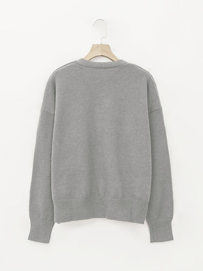 Comfortable Cardigan Sweater for Women with V Neck Long Sleeve Button Front Relaxed Oversized Knit Style