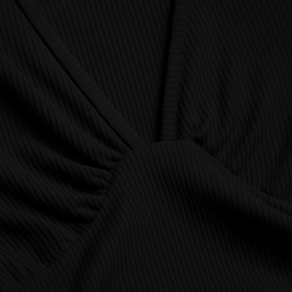Effortless Ribbed Wide Leg Jumpsuit for Women with V Neck Sleeveless Ruched Waist Flowing Style