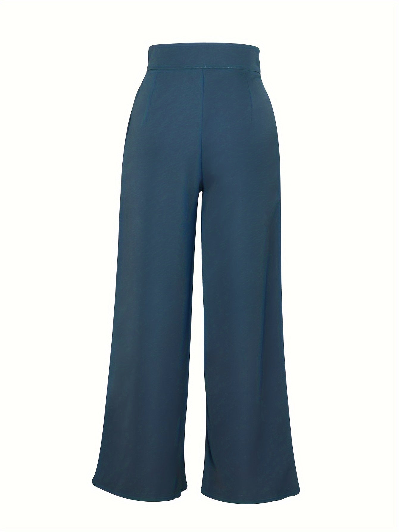 Elegant Khaki Wide Leg Pants for Women with High Waist Pleated Button Front Tailored Style