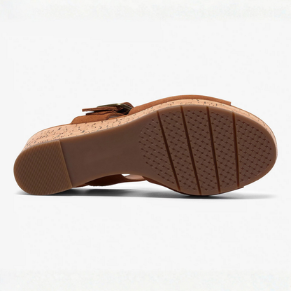 Comfortable Wedge Sandals for Women with Ankle Strap Open Toe Cork Platform Style