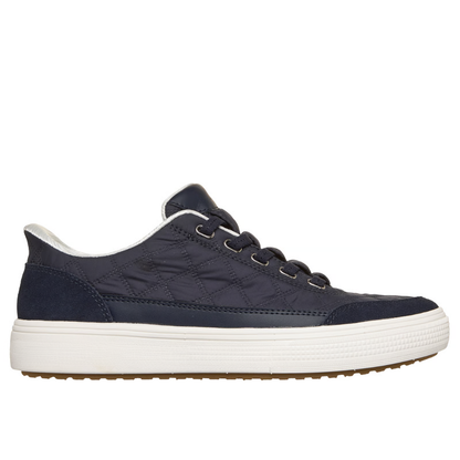 Comfortable Trainers for Women with Quilted Suede Panel Lace Up Low Top Cupsole Style