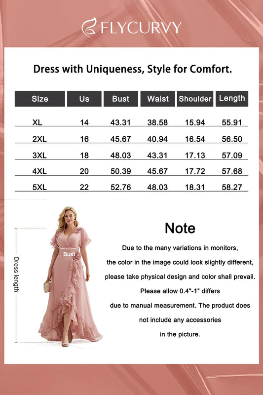 Elegant Blush Pink Chiffon Maxi Dress for Women with V Neck Flutter Sleeve Ruffle Cascade Wedding Guest Style