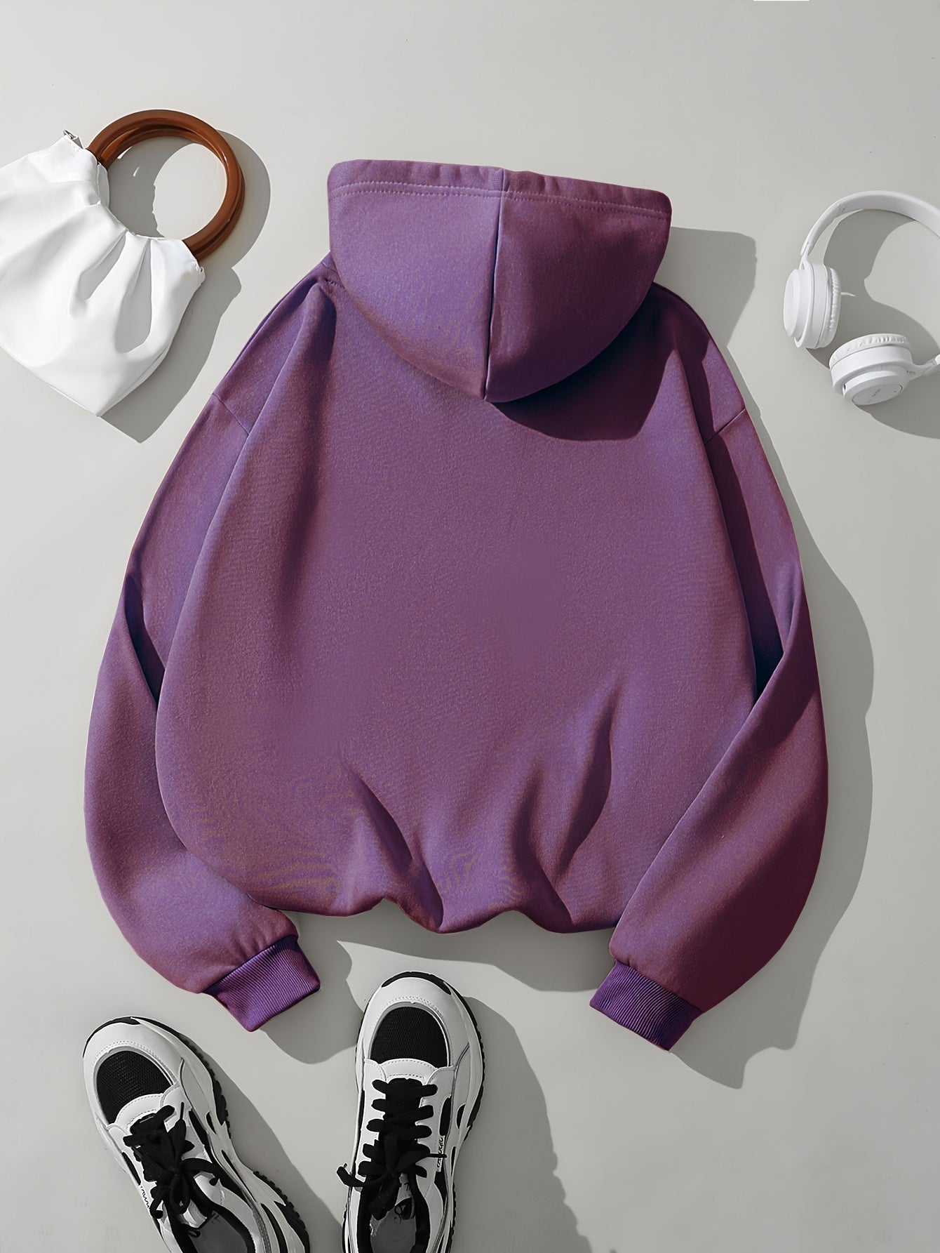 Comfortable Fleece Hoodie for Women with Drawstring Hood Long Sleeve Kangaroo Pocket Oversized Style