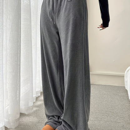 Effortless Wide Leg Pants for Women with Drawstring Waist Relaxed Flowing Casual Style