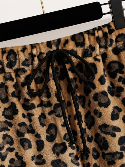 Christmas Style Drawstring Fleece Pants