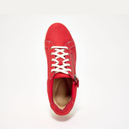 Comfortable Trainers for Women with Lace Up Side Zip Cushioned Low Top Casual Style