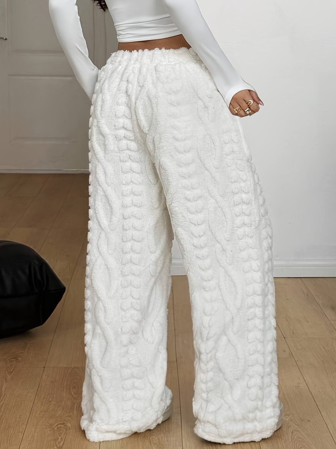 [Fleece Wide-Leg Pants] Women's Fashion Thickened Fleece Wide-Leg Pants - Warm and Comfortable - Autumn and Winter