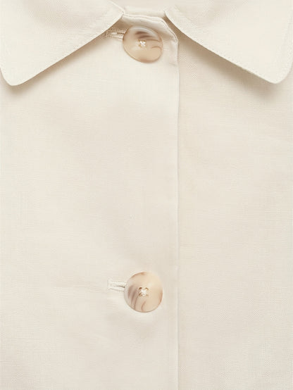 Elegant Apricot Wide Leg Set for Women with Collar Long Sleeve Button Front Two Piece Style