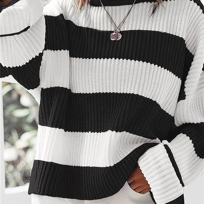 Loose V-Neck Off Shoulder Sleeves Casual And Lazy Style Pullover Sweater