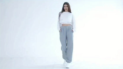 Effortless Jogger Pants for Women with High Waist Pocket Cuffed Hem Relaxed Casual Style