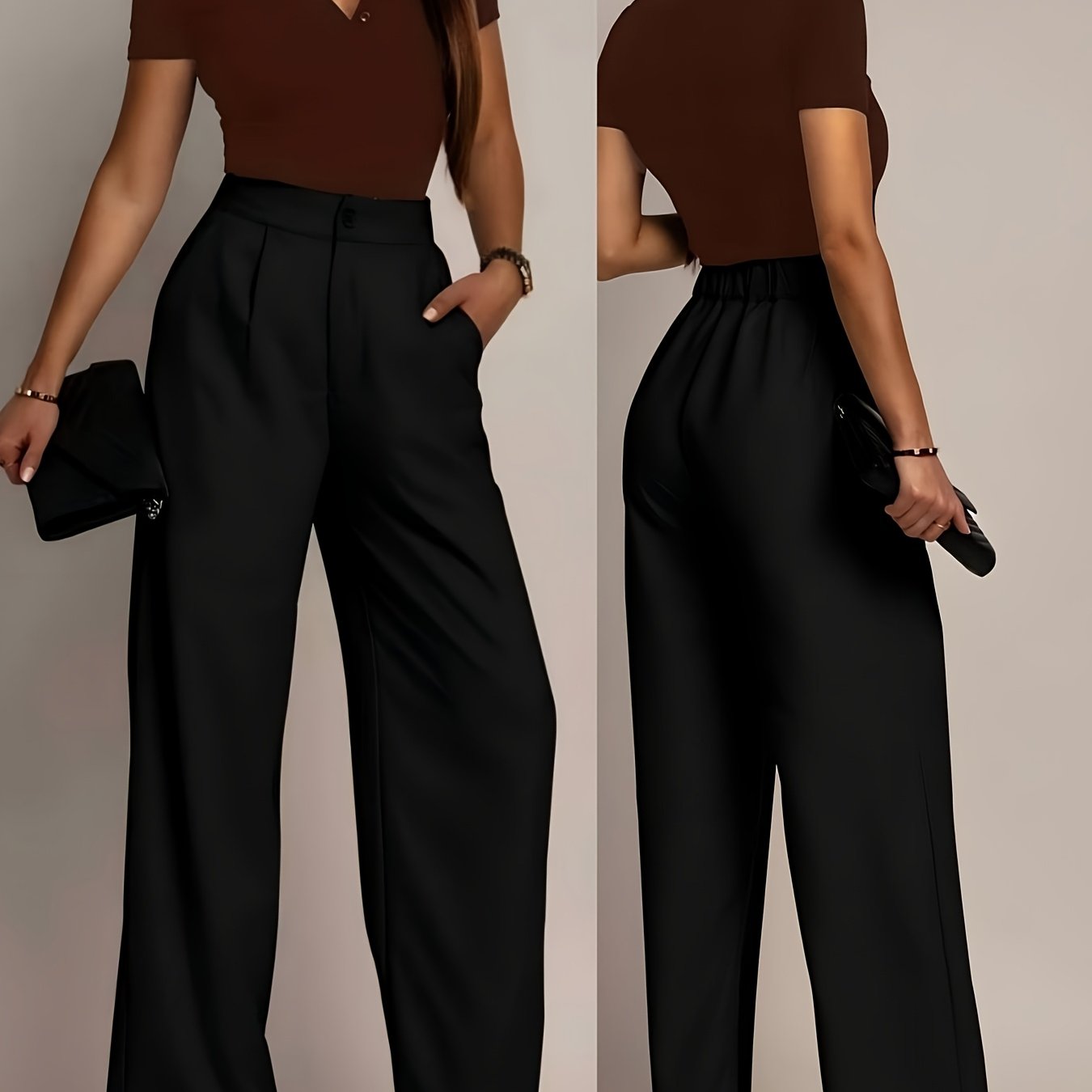 Effortless Wide Leg Pants for Women with High Waisted Pleated Front Tailored Relaxed Style