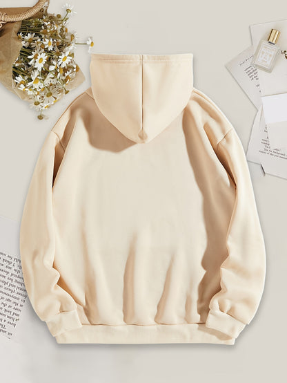 Comfortable Fleece Hoodie for Women with Drawstring Neck Long Sleeve Kangaroo Pocket Oversized Style