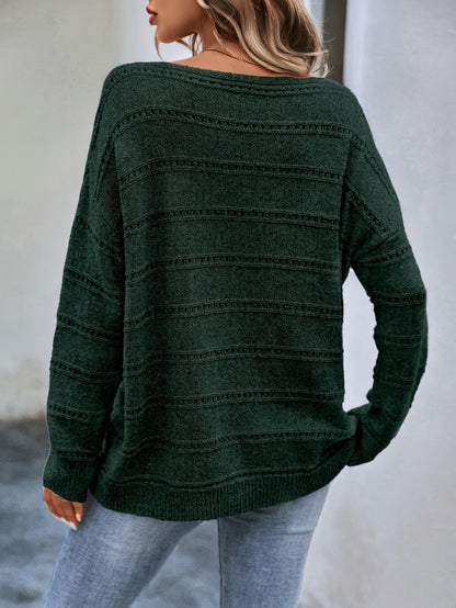 Solid Color Off-Shoulder Sweater