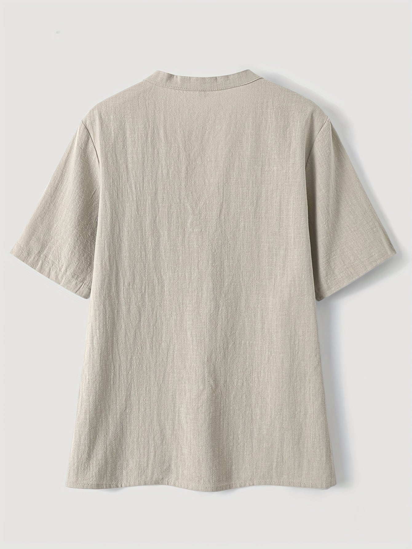 Effortless Textured Blouse for Women with Notch V Neck Short Sleeve Button Front Relaxed Style