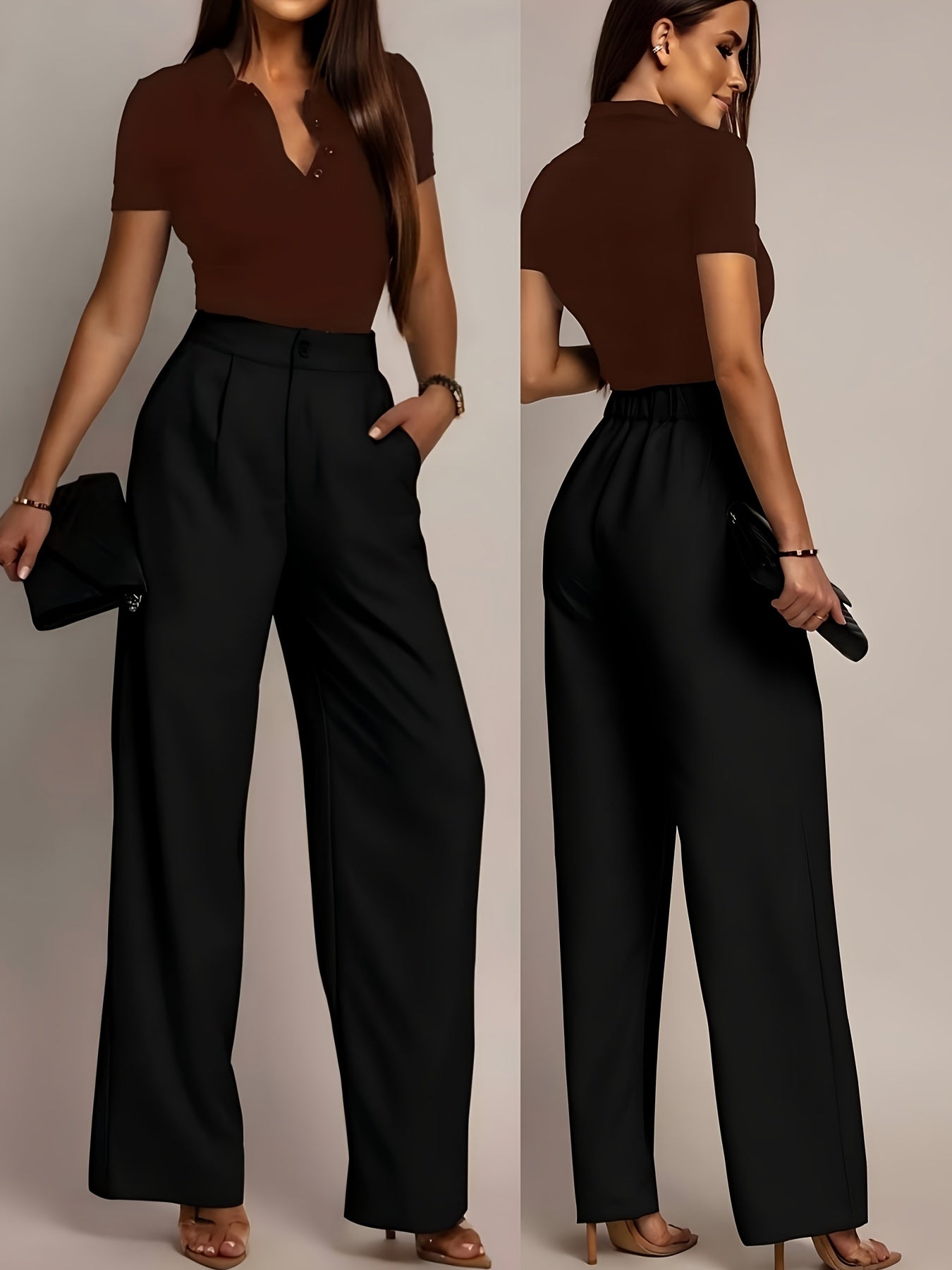 Effortless Wide Leg Pants for Women with High Waisted Pleated Front Tailored Relaxed Style