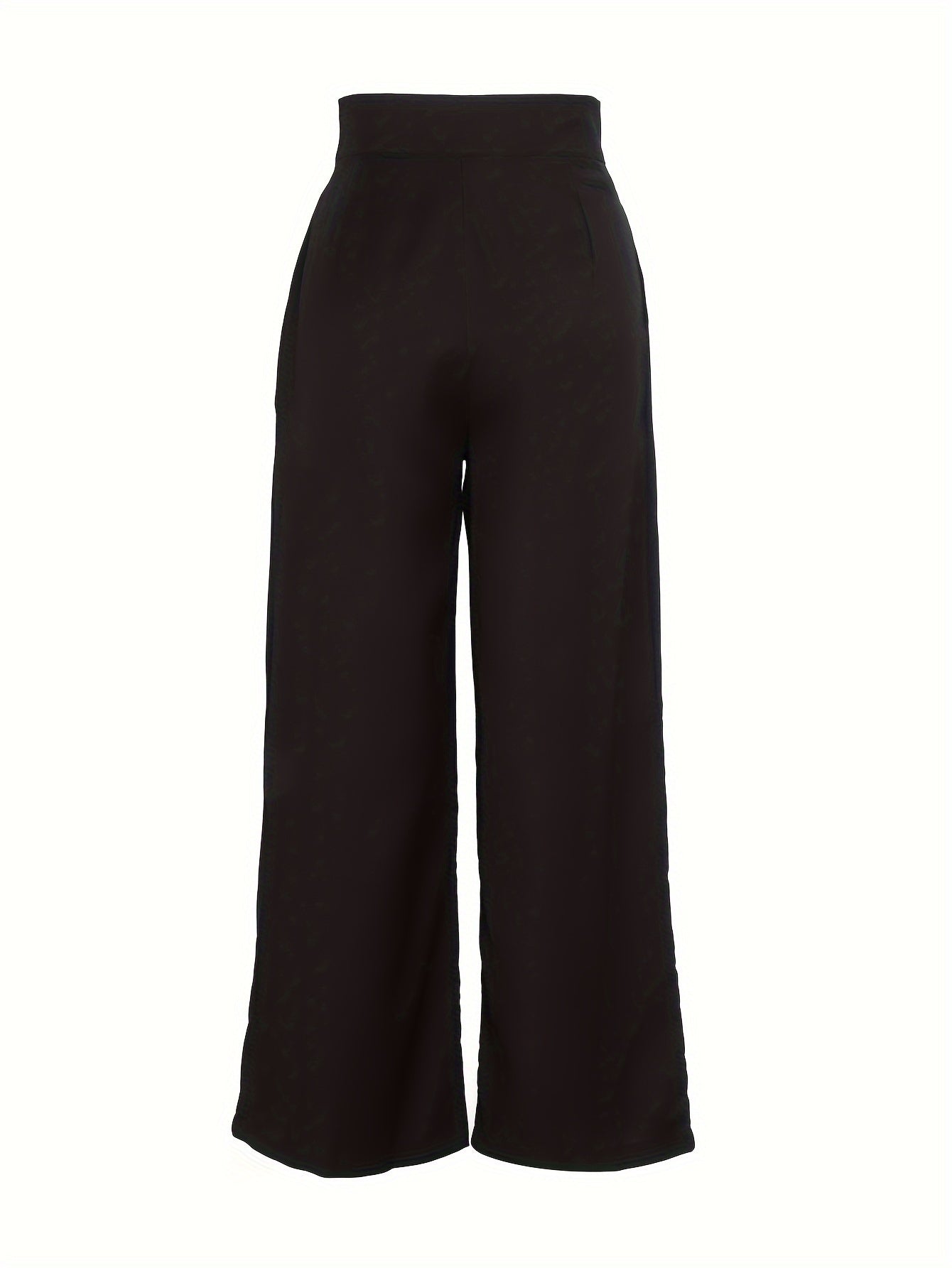 Elegant Khaki Wide Leg Pants for Women with High Waist Pleated Button Front Tailored Style