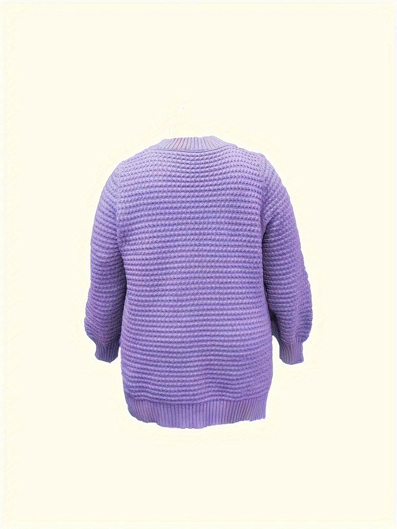 Comfortable Textured Knit Sweater for Women with High Neck Long Sleeve Relaxed Oversized Style