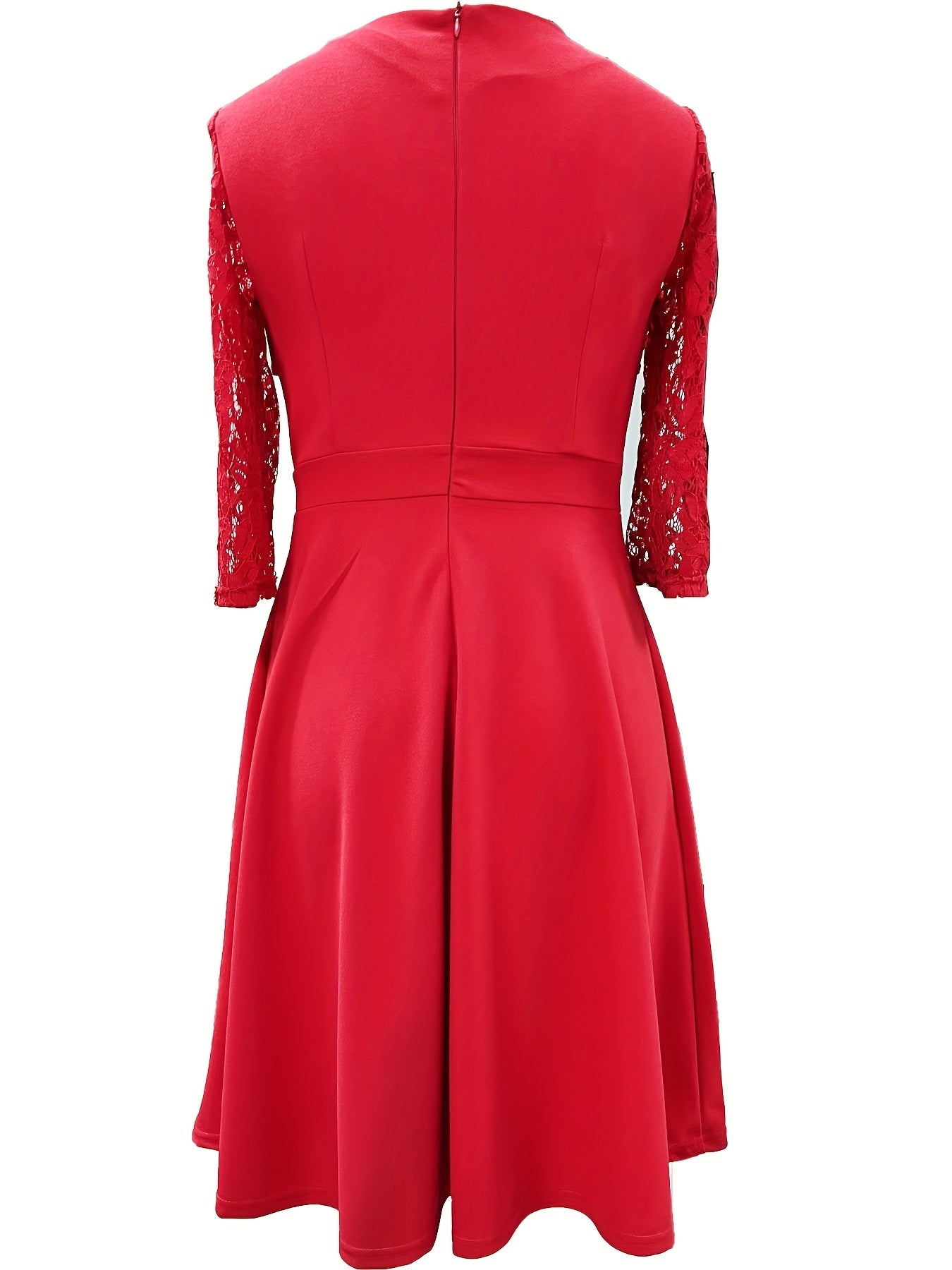 Vintage Floral Lace Party Swing Dress with a Square Neckline for Women
